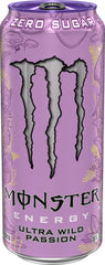 Hand holding Monster Ultra Wild Passion can to show 16oz size benefit
