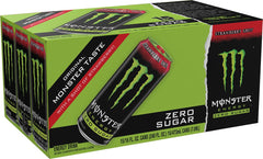 Monster Zero Sugar Strawberry can in hand to show 16-ounce scale and portable convenience