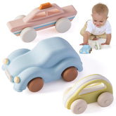 Moonkie front packaging showing three silicone cars and gift-ready box