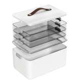 MOPALL front view of full 4-tier stack showing organized storage benefits