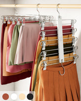 MORALVE front view of 5-tier beechwood hanger showing neat vertical storage