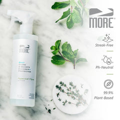 MORE Surface Care wiped with cloth to show streak-free finish benefit