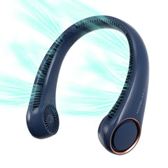 Morelax neck fan front view showing sleek bladeless design and portable cooling
