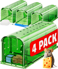 Motel Mouse front view of four traps showing compact, secure design benefit