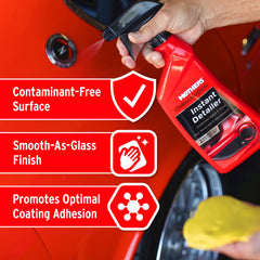 Mothers Instant Detailer bottle providing lubrication for scratch-free claying