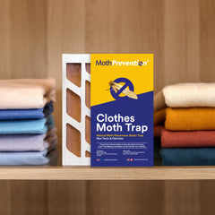 MothPrevention trap placed high in closet protecting sweaters and coats