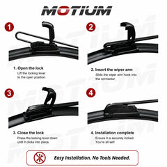 MOTIUM close-up of rubber edge demonstrating precise wipe and streak-free visibility