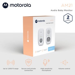 Motorola Nursery parent unit held in hand demonstrating portable battery-powered convenience