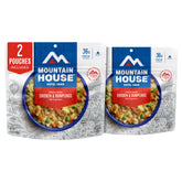 Mountain House front pouch showing product branding and portability benefit
