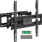 MOUNTUP front view of full-motion TV mount showing sturdy bracket and clean finish