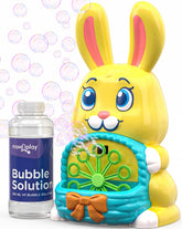 Move2Play bunny front view showing colorful design and easy start button for instant play