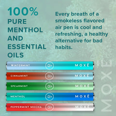 MOXE inhaler close-up tip revealing inhalation opening for precise delivery benefit