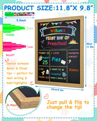 MQJJSM double-sided board open to show writable first and last day sides, versatile