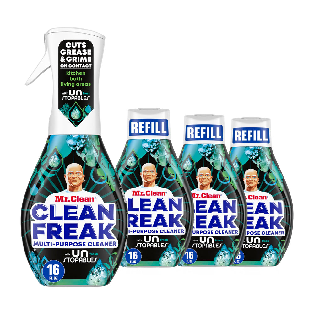 Mr. Clean Clean Freak front packaging with clear product details and benefit