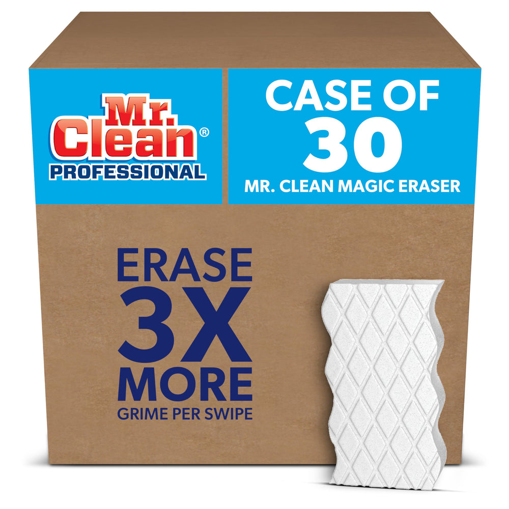Mr.Clean pack front showing 30 heavy duty pads and product benefit