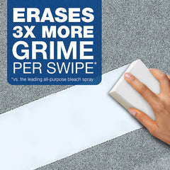 Mr.Clean pad in use on stove removing grease for faster cleanup