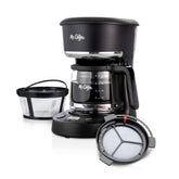 Mr. Coffee front view showing compact brewer and clean black finish for small kitchens