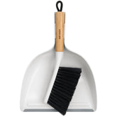 MR.SIGA front view of dustpan and brush showing compact design and white finish
