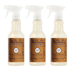 Mrs. MEYER'S front packaging showing three 16 fl oz bottles and scent branding benefit