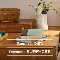 Mrs. MEYER'S droplet texture on surface showing formula clarity and easy-wipe benefit