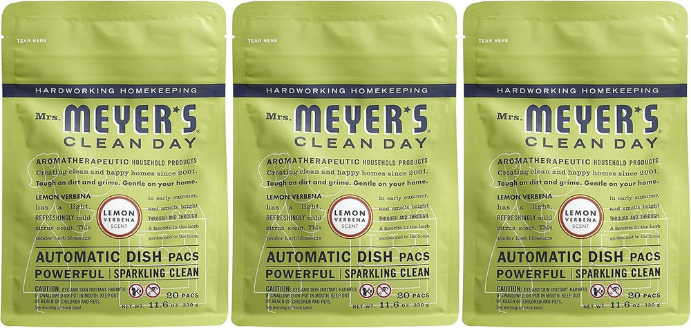 Mrs. MEYER'S front packaging showing Lemon Verbena pods and count for clear purchase choice