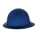 MSA 454670 front view blue full‑brim showing coverage and protection