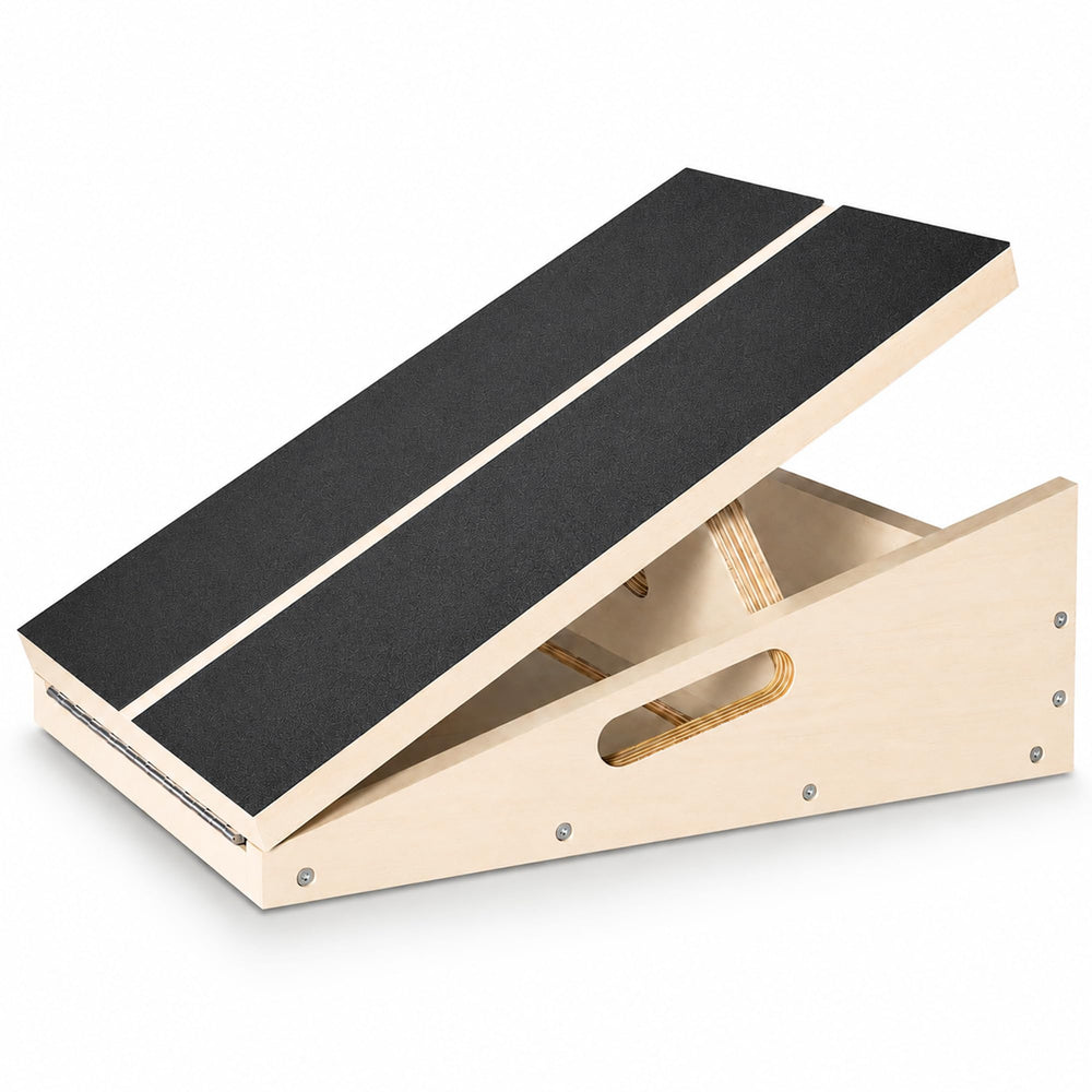 MUCITAGF front view of wooden slant board showing sturdy construction and safe platform