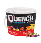 MUELLER front packaging bucket showing 200-piece electrolyte gum benefit portable supply