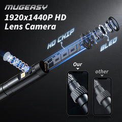 MugEasy close-up of 7.9mm dual-lens probe revealing fine detail and durable finish