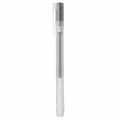 MUJI close-up of 0.38mm nib and crisp black line demonstrating precise writing control