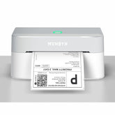 MUNBYN front-facing printer showing compact design and quick access