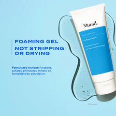 Murad clarifying cleanser cap and nozzle detail for easy dispensing benefit