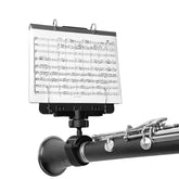 MusBoard clarinet lyre front view showing stable music platform benefit