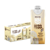 Muscle Milk Pro front carton showing Vanilla Crème and 33g protein benefit