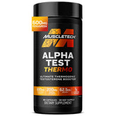 MuscleTech AlphaTest Thermo front packaging showing supplement benefits and 90 capsules