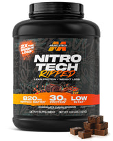 MuscleTech nitro-tech ripped front packaging showing product and flavor benefits