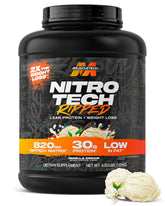 MuscleTech Nitro-Tech Ripped front tub showing label and benefits