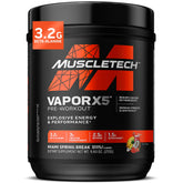 MuscleTech front tub showing VaporX5 Miami Spring Break for quick identification and convenience