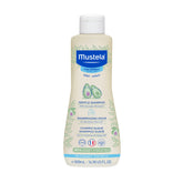 Mustela gentle shampoo front bottle showing label and size benefit of clear identification