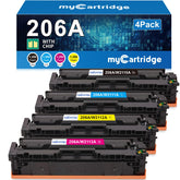 myCartridge 206A pack front view showing all four cartridges and clear labeling benefit
