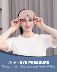 MZOO close-up of contoured eye cups showing space above eyelids for comfort