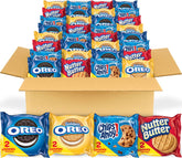 NABISCO variety pack front view showing four cookie brands and count benefits