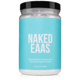 NAKED EAAs tub front label showing product name and 50 servings benefit