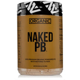 NAKED front packaging showing organic powdered peanut butter and clear labeling benefit: simple ingredient