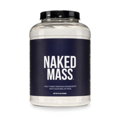 NAKED mass front tub showing clean packaging and bulk benefit