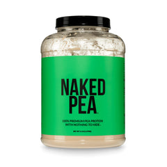 NAKED Pea front tub showing clean packaging and serving size benefit