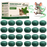 Nameiec front packaging showing 24 peppermint rodent repellent discs and benefits