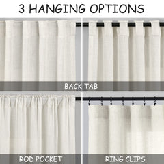 Nanspring rod pocket and top stitching demonstrating classic gathered look benefit