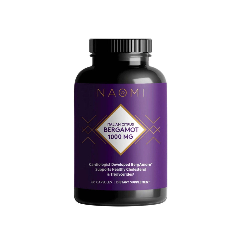 NAOMI front packaging showing bottle and supplement name for clear product ID and trust