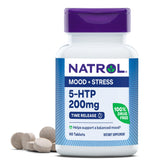 Natrol bottle front view showing 5-HTP 200 mg for convenient daily use